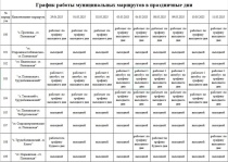 График движения общественного транспорта в Красноармейском районе в праздничные дни