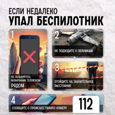 Напоминаем, что делать в случае  обнаружения БПЛА! 