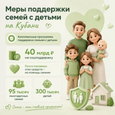 На Кубани действует комплексная система поддержки семей с детьми