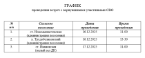График проведения встреч с вернувшимися участниками СВО